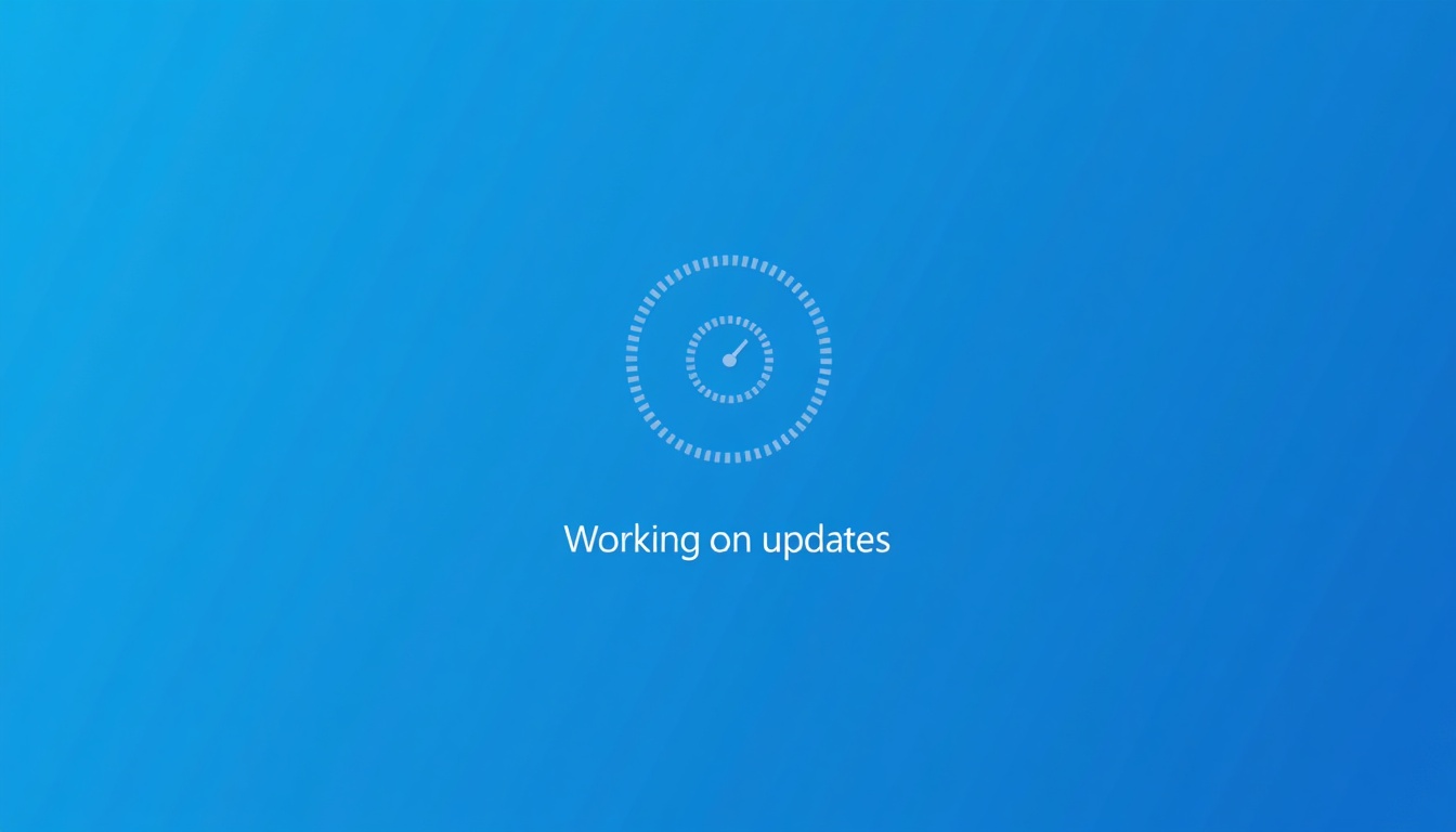 Windows 10 Update — Realistic Windows 10 update screen.
